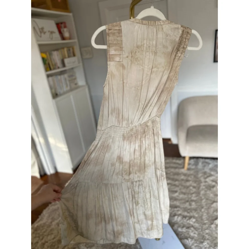Madison Grey Maxi Dress Marbled Tie Dye Smocked Quiet Luxury‎ Wedding Date Event